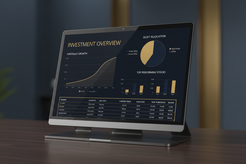 Investment Portfolio Tracker — Google Sheets | Stocks ETF Crypto Dividend FIRE Calculator Tax Tracker | Instant Download
