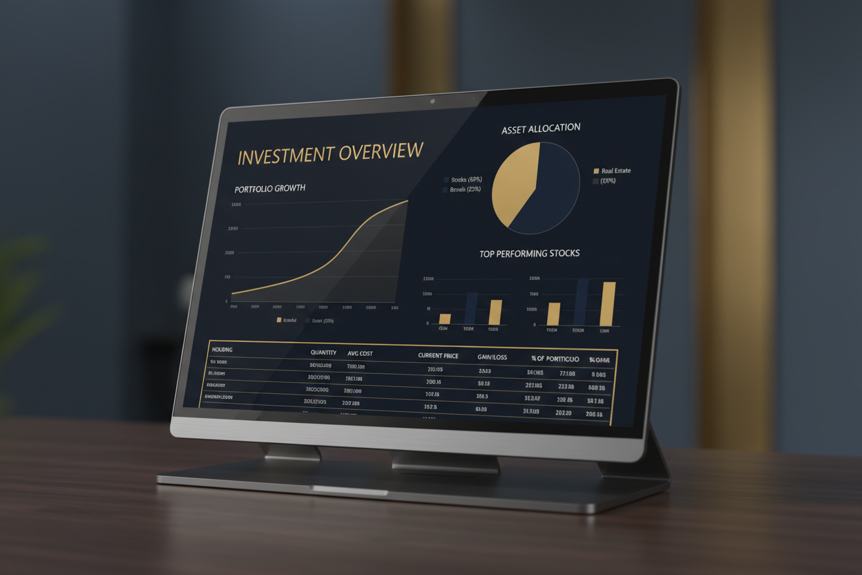 Investment Portfolio Tracker — Google Sheets | Stocks ETF Crypto Dividend FIRE Calculator Tax Tracker | Instant Download